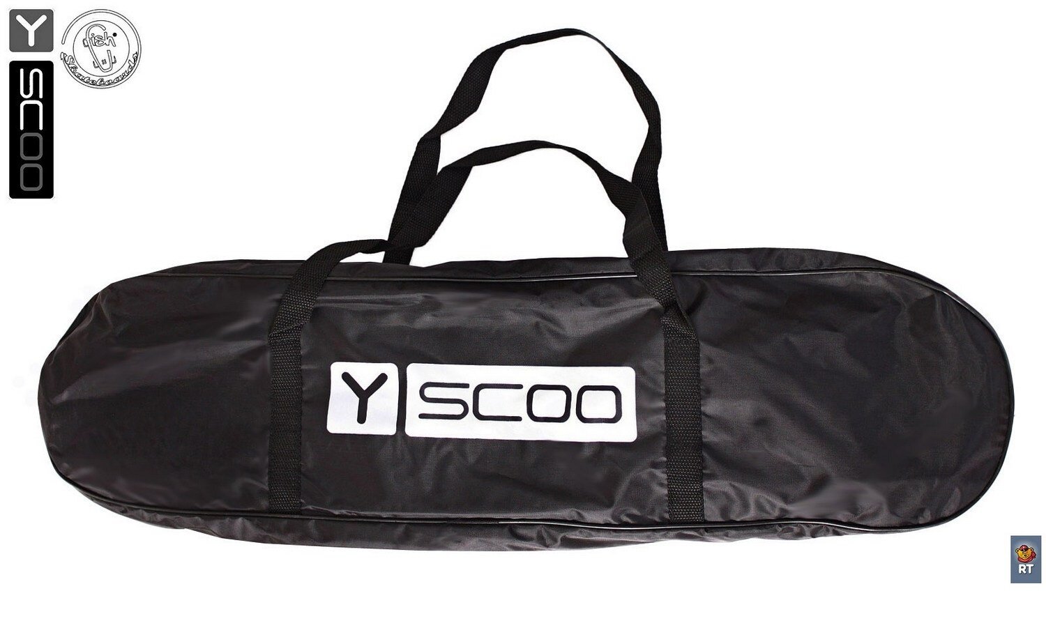 Скейтборд Y-SCOO Longboard Shark TIR 31 пластик 79 с сумкой CHAOS RED/black