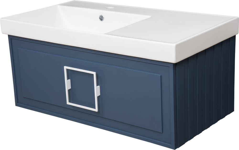 фото La Fenice Тумба с раковиной La Fenice Cubo 90 L, синяя