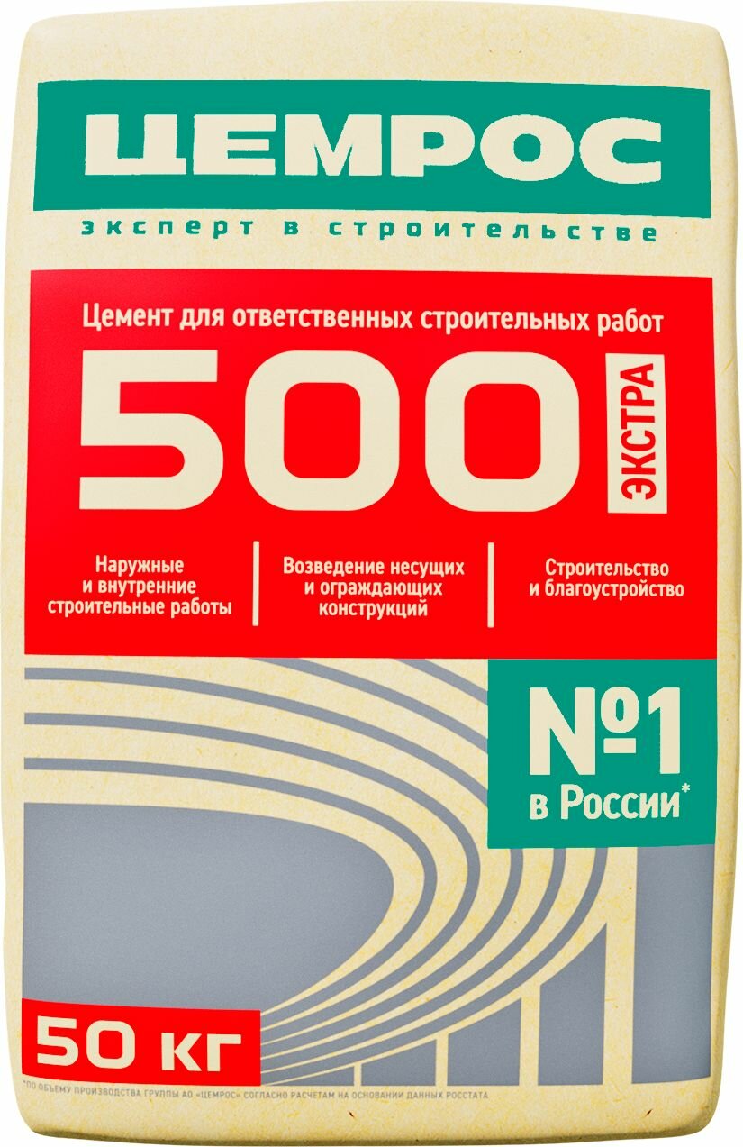 Цемент EuroCement 500 плюс цем ii/а-ш 42,5н М500 50 кг