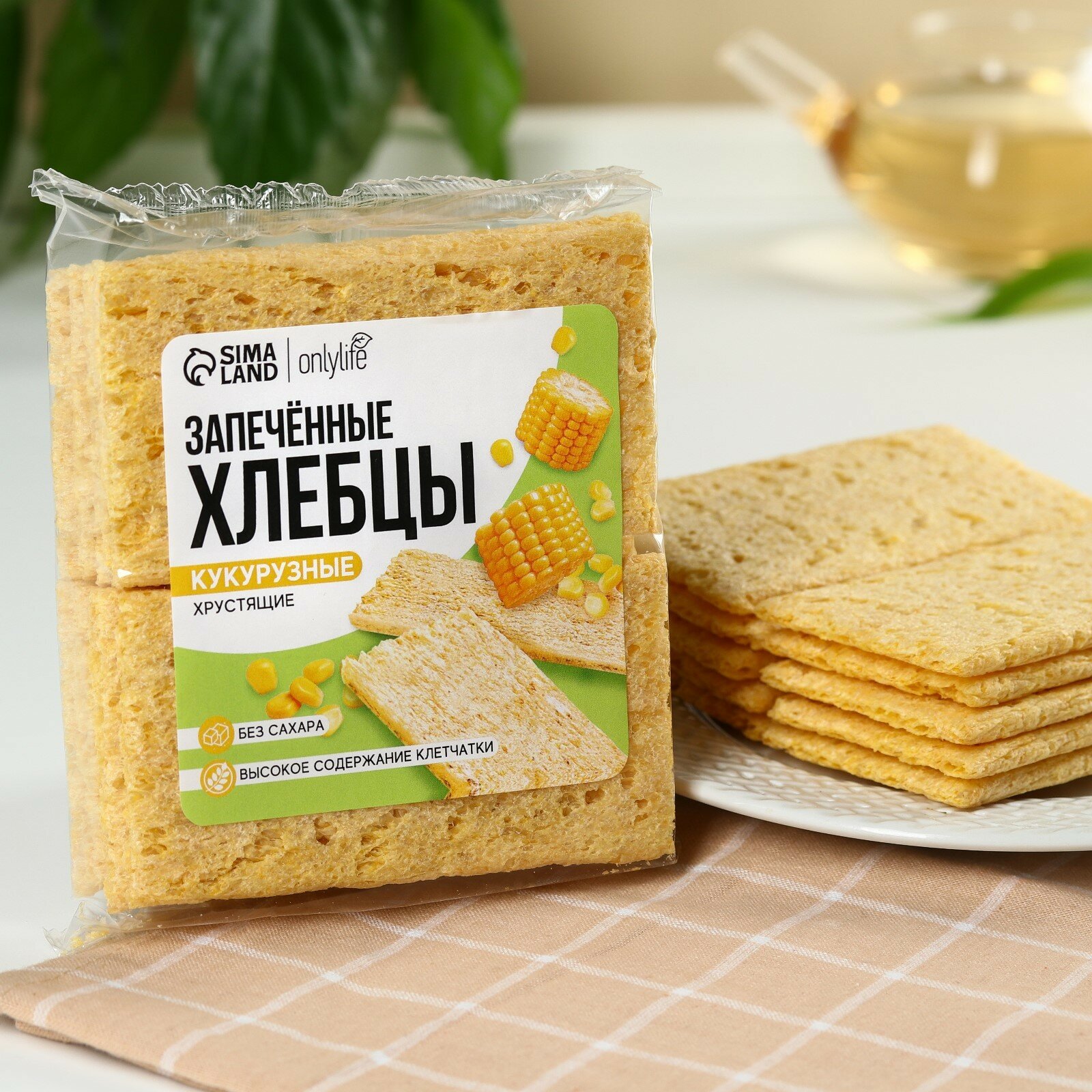 Хлебцы запечённые кукурузные, без сахара, 60 г.