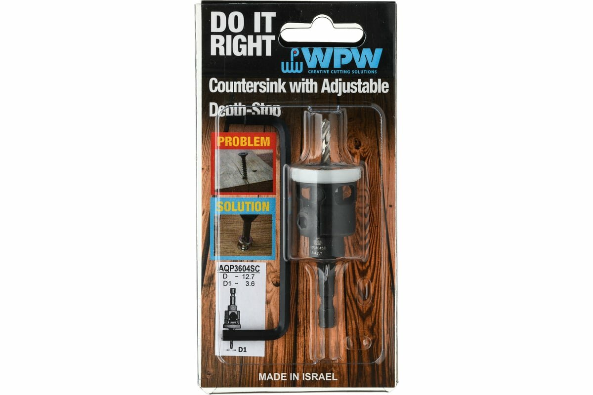 фото WPW Зенковка коническая без царапин D12,7 сверло 3,6 универсальная спираль AQP3604SC