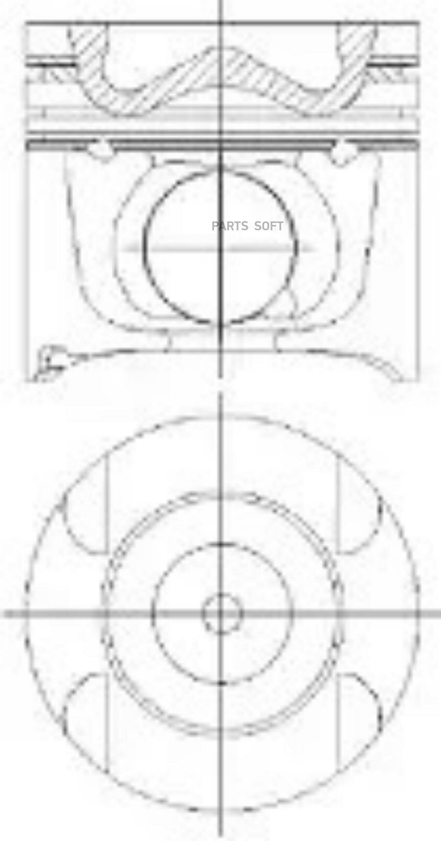 NURAL 87-427407-00 Поршень dm.83.01x2.0x2.0x2.0 +45.65 [1-3 цил.] Цена за 1 шт.