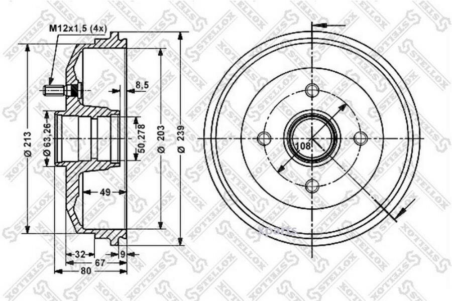 STELLOX 6025-2529-SX Барабан тормозной