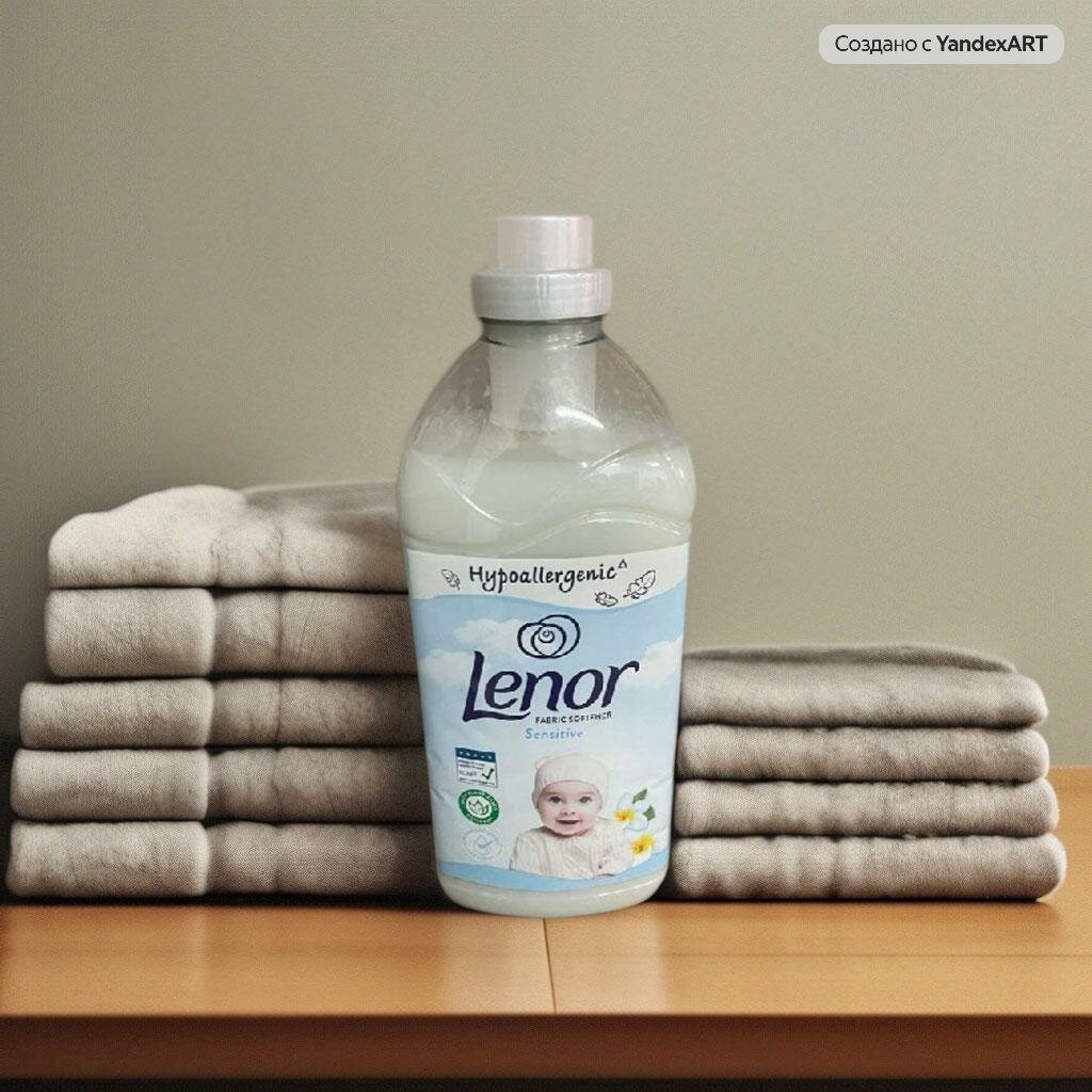 Кондиционер для стирки белья Lenor Sensitive детский, для чувствительной и детской кожи 60 стирок, 1,6 л.