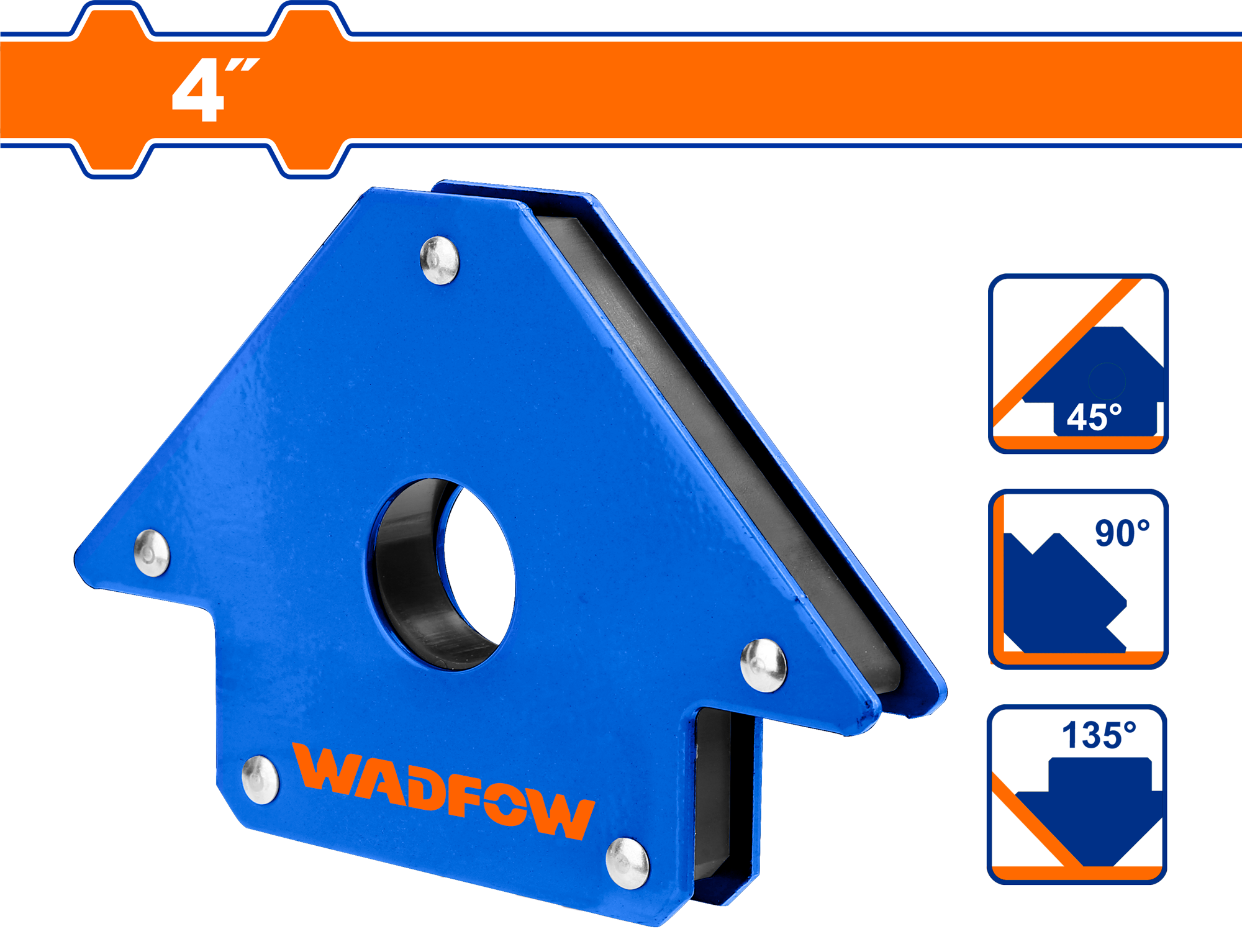 Угольник магнитный для сварки WADFOW WMC1604