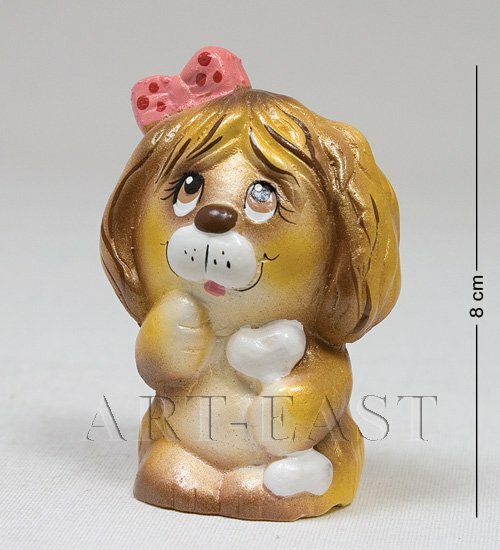 фото Фигурка гипсовая Собака с бантом GYP-74/1-A 113-15859
