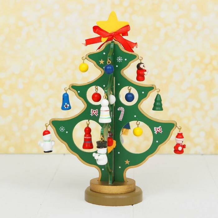 фото Сувенир новогодний "Елка на подставке" (градиент, цвет микс)