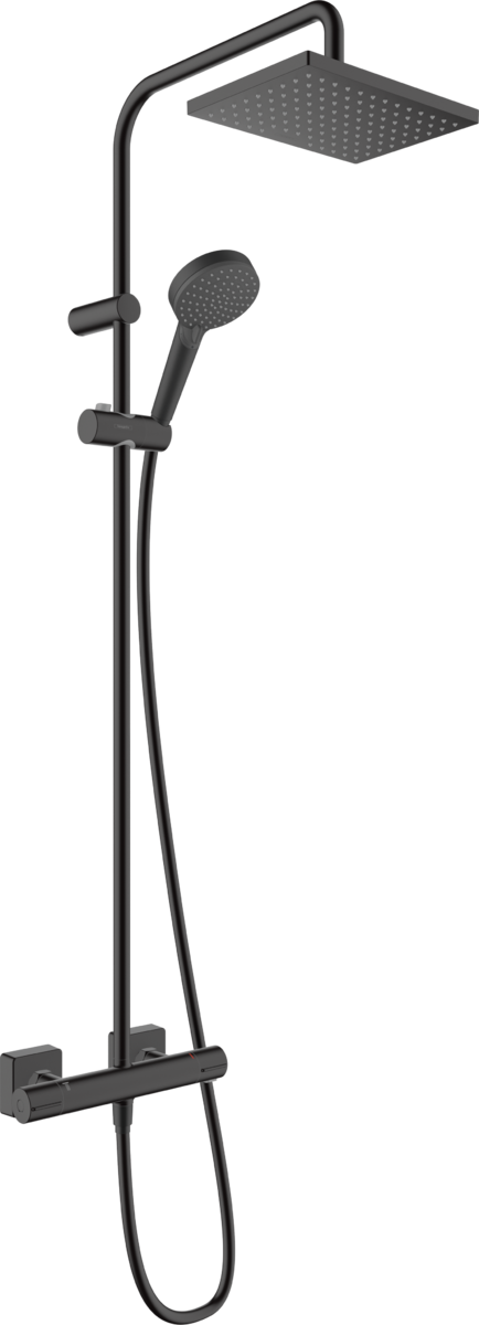 Душевая система c термостатом hansgrohe Vernis Shape Showerpipe 230 1jet 26286670, матовый черный