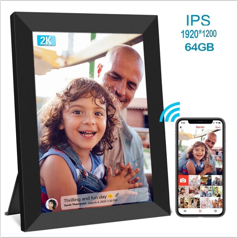 Умная цифровая фоторамка с Wi-Fi, 10,5 дюйма, 1920x1200, FHD, IPS, сенсорный ЖК-экран, автовращение, память 64 Гб, поддержка SD-карты