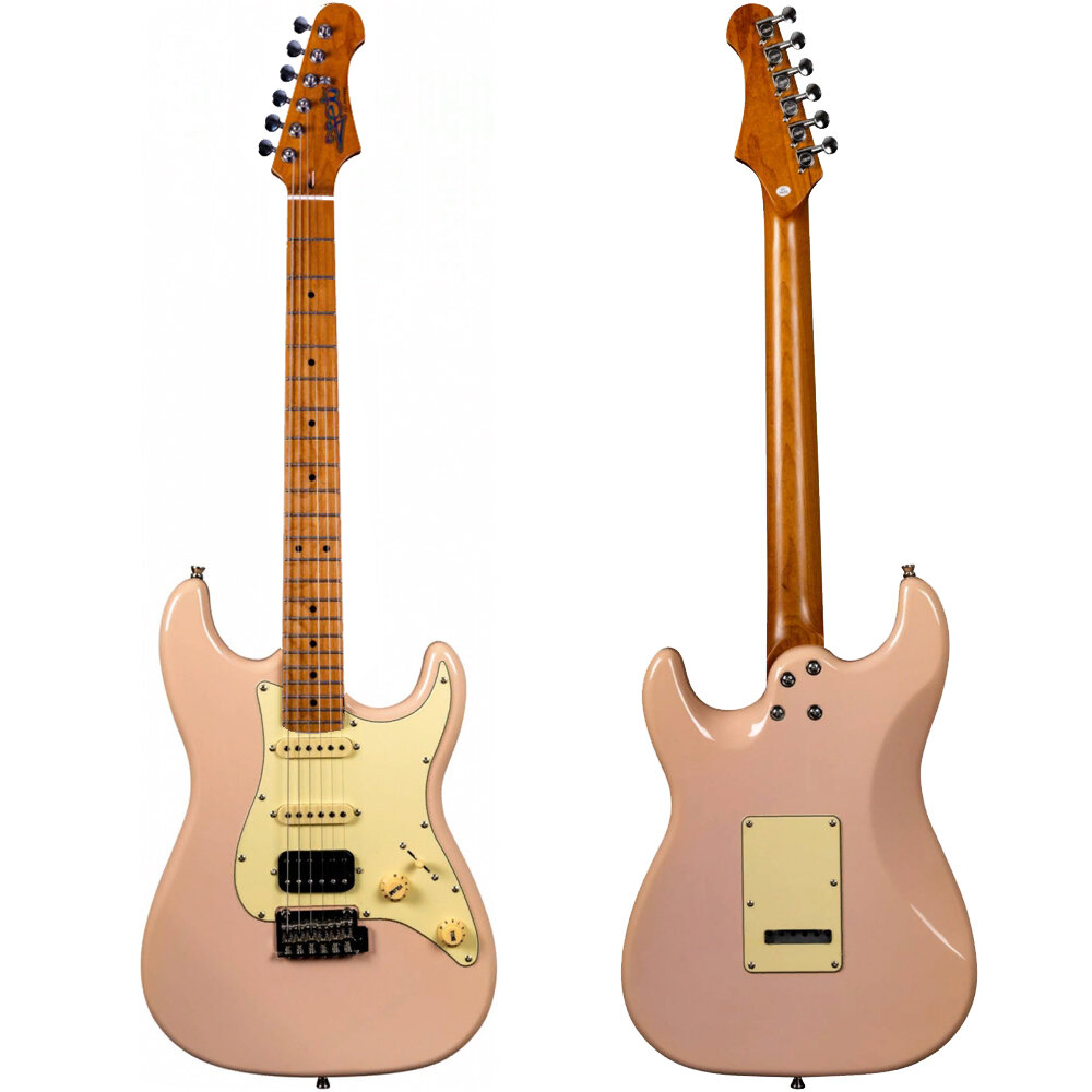 Электрогитара JET JS-400 PK, Stratocaster, цвет розовый, накладка печеный клён