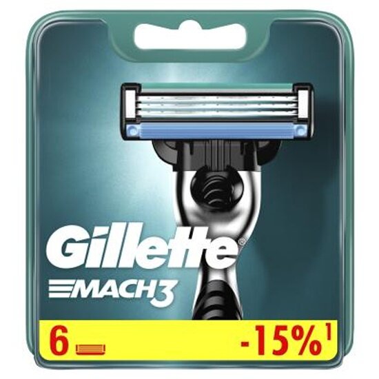 Сменные кассеты для бритья Gillette Mach3, 6 шт