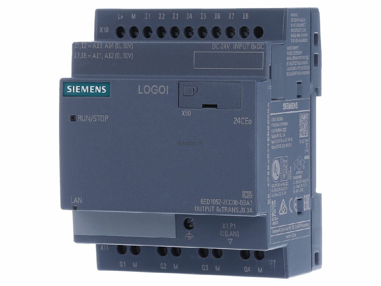 SIEMENS LOGO! 24CEo логический модуль без дисплея В 24 8 DI 4 AI4 DQ 6ED1052-2CC08-0BA1