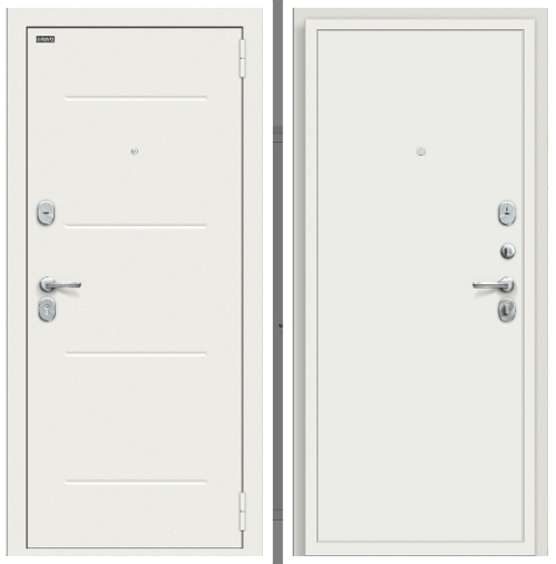 Входная Дверь Bravo Аура Kale Шагрень Белая/Off-White 860x2050, 960x2050мм / Браво.