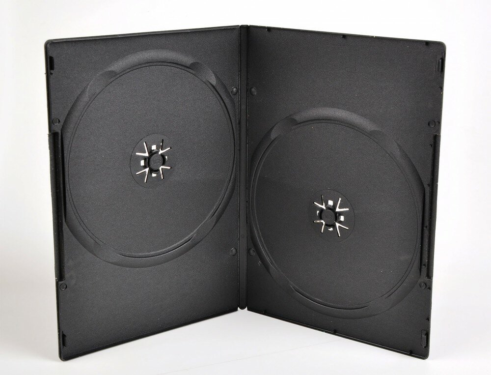 DVD Box Slim на 2 диска (7 мм, черный футляр) (комплект из 6 шт.)