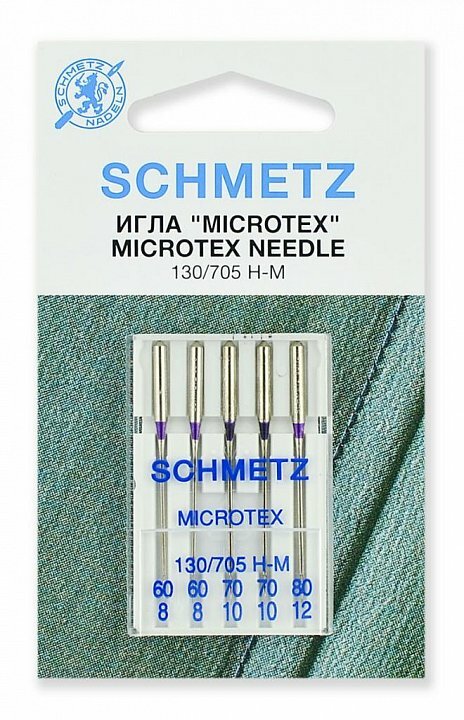 Игла/иглы Schmetz Microtex 130/705 H-M особо острые серебристый