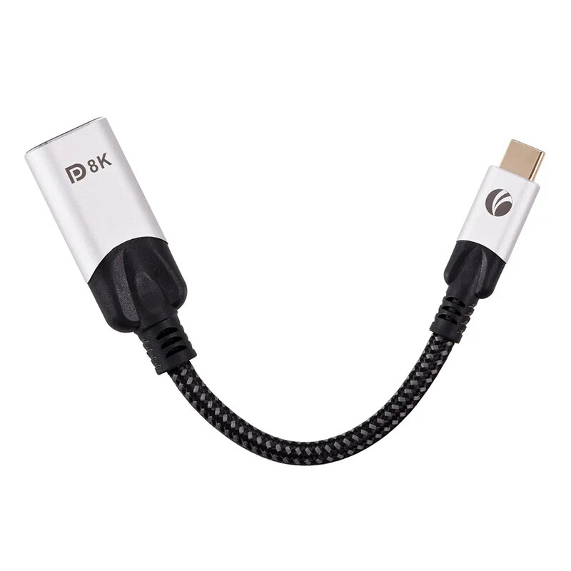 Адаптер VCOM USB 3.1 Type-Cm --> DP A(f) 8K@60Hz, 0.15m, Alum - фото №1