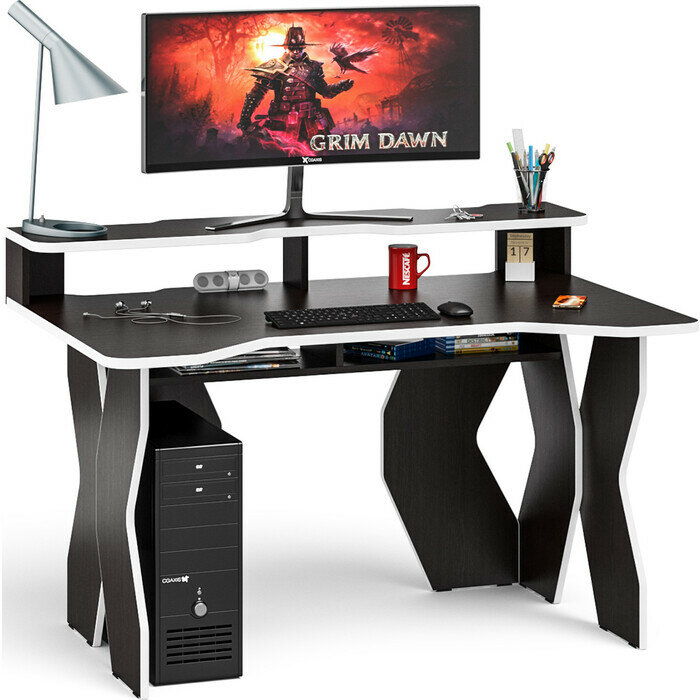 "Краб-5" - игровой стол с надстройкой цвет венге кромка белая