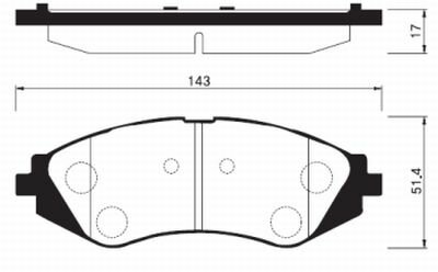 Колодки тормозные дисковые передние для Дэу Джентра 2013-2015 год выпуска (Daewoo Gentra) HI-Q SP1159