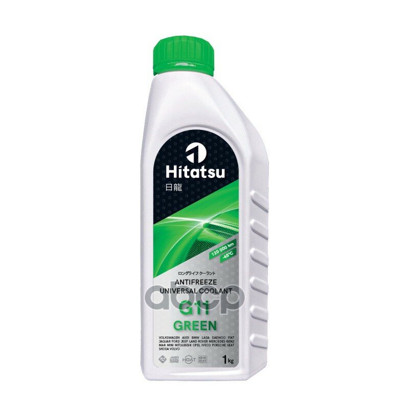 фото Антифриз Universal Coolant G11 Green 1Кг Готовый, Зеленый (От -45 До +130; 150.000Км) Hoat Hitatsu арт. AFHG1