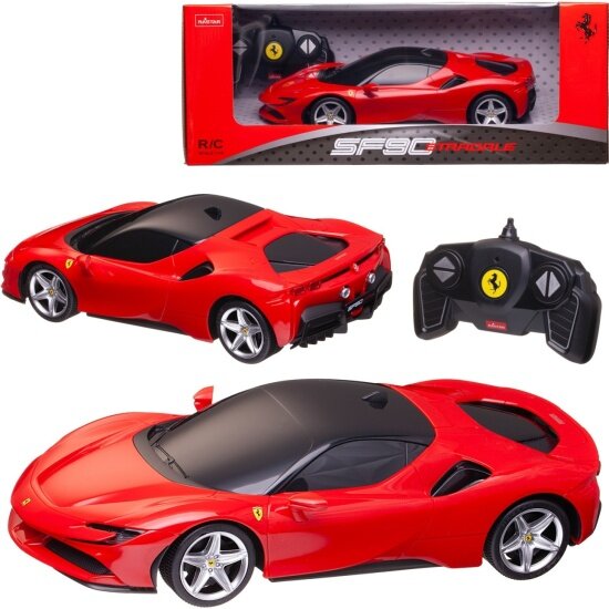 Машина на радиоуправлении Rastar 97500R Ferrari SF90 Stradale свет красный 1:18