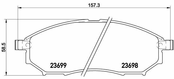 Колодки тормозные дисковые передние для Инфинити ех 2007-2013 год выпуска (Infiniti EX) BREMBO P 56 094