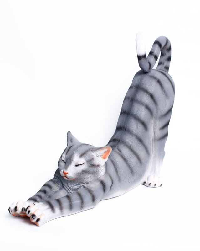Фигура декоративная кошка размеры L 36 H 33см (цвет серый) KSMR-626421/F458