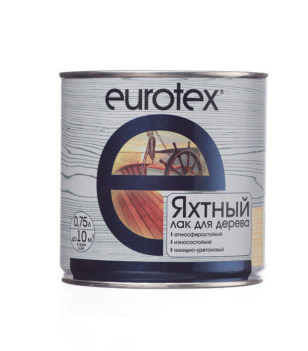 Лак алкидно-уретановый яхтный Eurotex бесцветный 075 л полуматовый