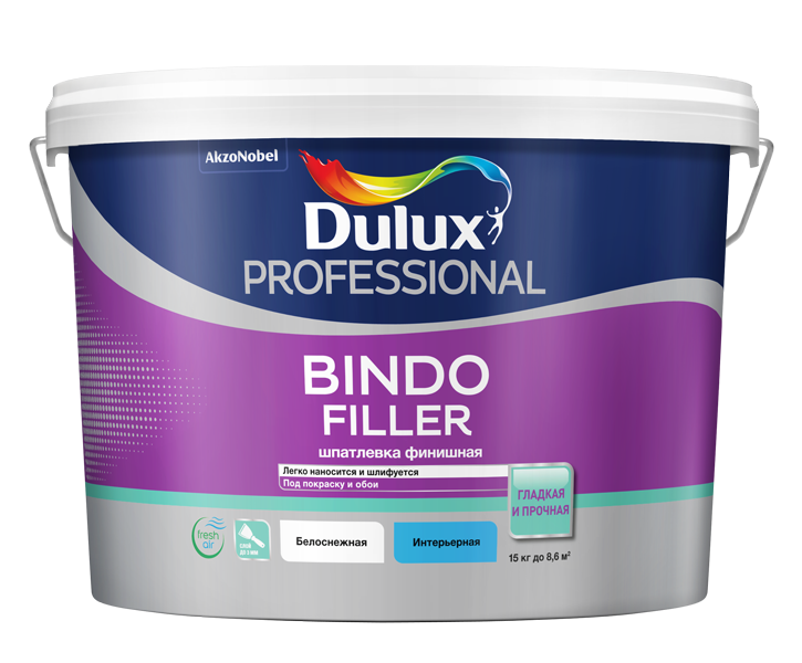 Шпатлевка готовая DULUX Bindo Filler финишная 15кг