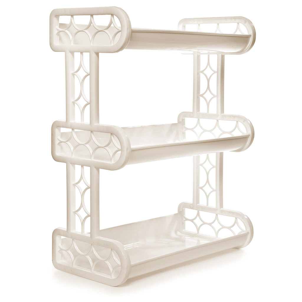 фото Полка для ванны Полимербыт пластмассовая, "Прямая" 32х17х42 см, 3-х ярусная, навесная