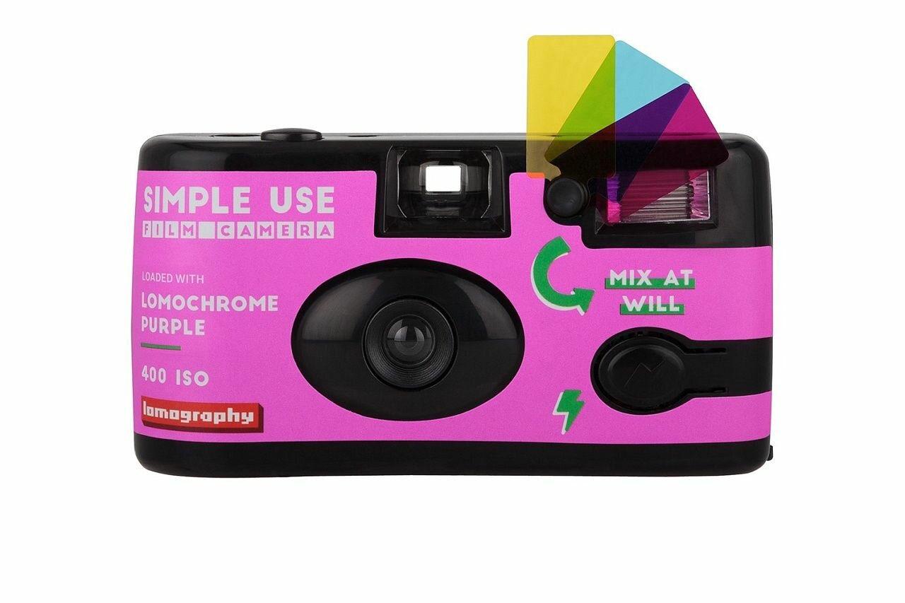 Фотоаппарат пленочный многоразовый 35мм с пленкой внутри Lomography Simple Use Camera Purple