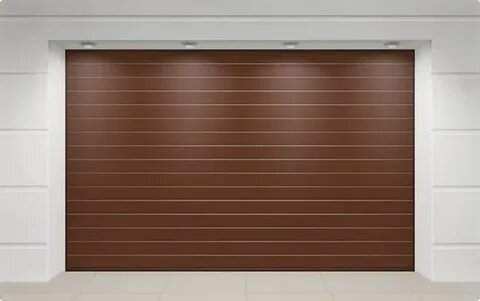 Подъемные секционные гаражные ворота Алютех (ш*в) 4000*2500 с цепным редуктором цвет коричневый - фотография № 2