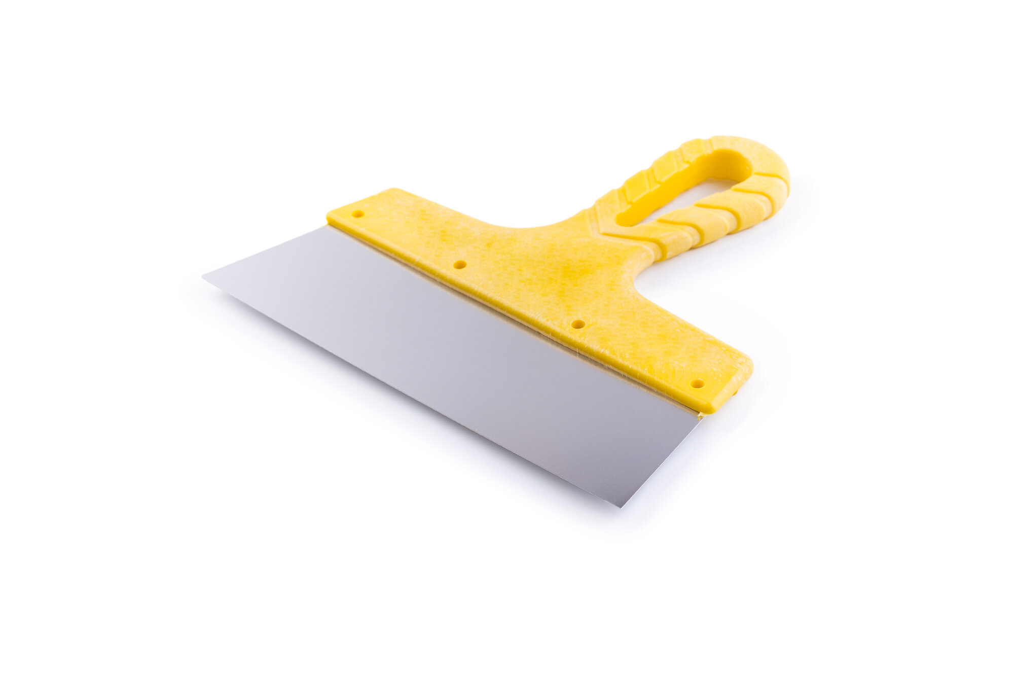 фото Акор шпатель гладкий из нержавеющей стали с антикоррозионным покрытием желтая ручка 300 мм
