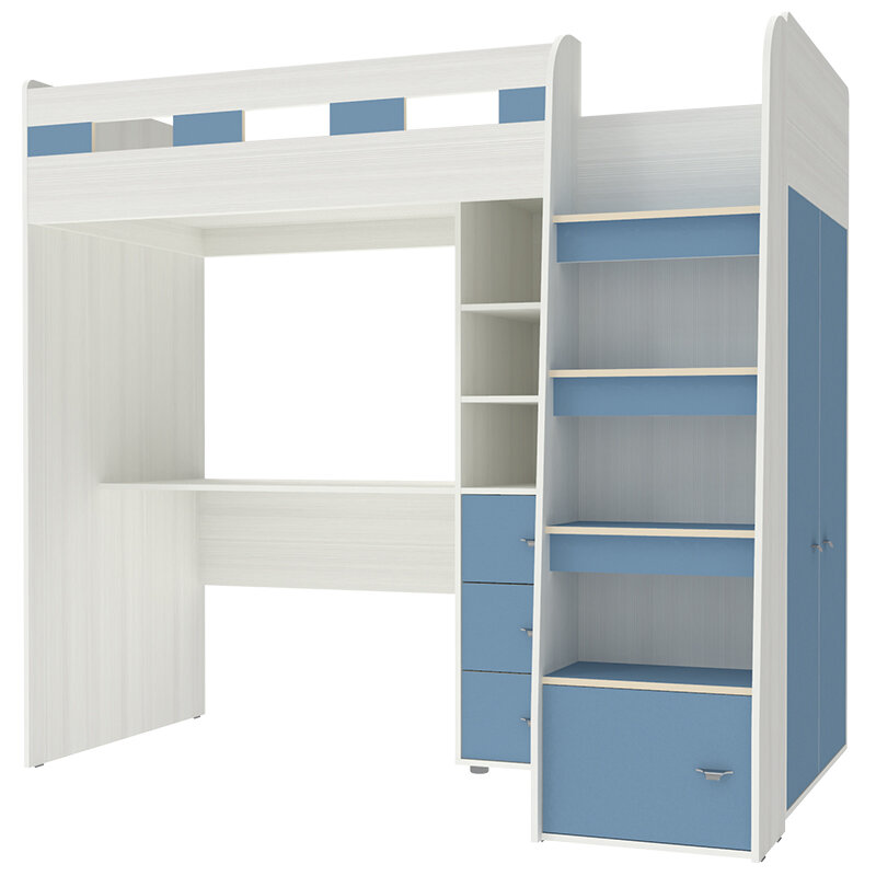 фото Кровать - чердак Golden kids 5 Белое Дерево Светло Синий/Голубой