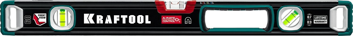 Kraftool A-RATE CONTROL 600 мм магнитный сверхпрочный уровень с зеркальным глазком