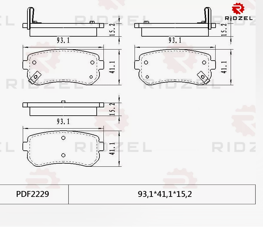 Ridzel PDF2229 - тормозные колодки задние дисковые