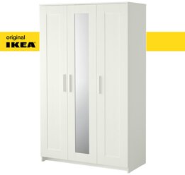 Шкаф икеа IKEA Brimnes Бримнэс, 3-х створчатый, 117х190х50, белый (оригинал)