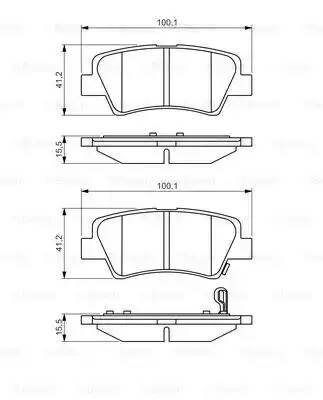 Колодки тормозные дисковые задние для Хендай ix35 2010-2013 год выпуска (Hyundai ix35) BOSCH 0 986 495 351