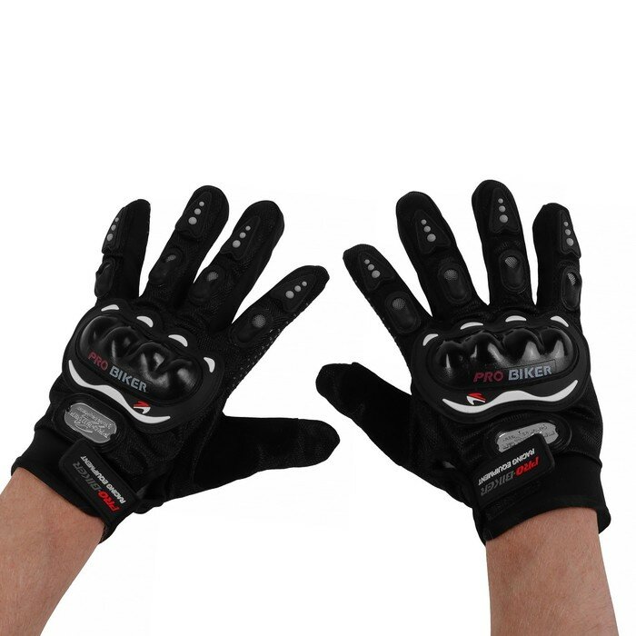 Перчатки мотоциклетные с защитными вставками пара размер M черные