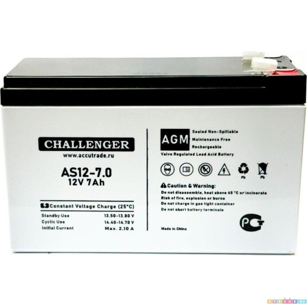 Challenger AS12-7.0 (12V / 7Ah) Аккумулятор AS12-7.0