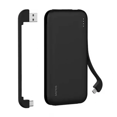 Внешний аккумулятор повербанк Solove 10000mAh W7 RU (Black)