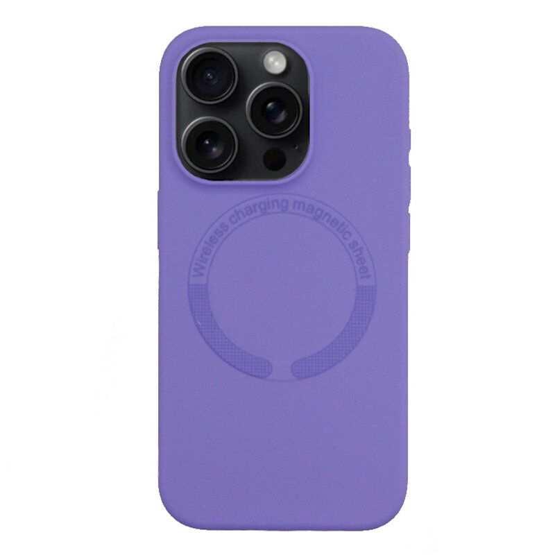 Чехол-накладка для iPhone 15 Pro Silicon Case магнитный (MagSafe) без лого X-CASE сиреневый