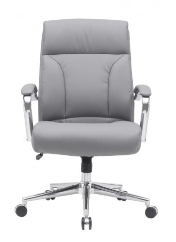 Кресло офисное Хорошие Кресла 8159Н "MAZON" (натуральная кожа) серый