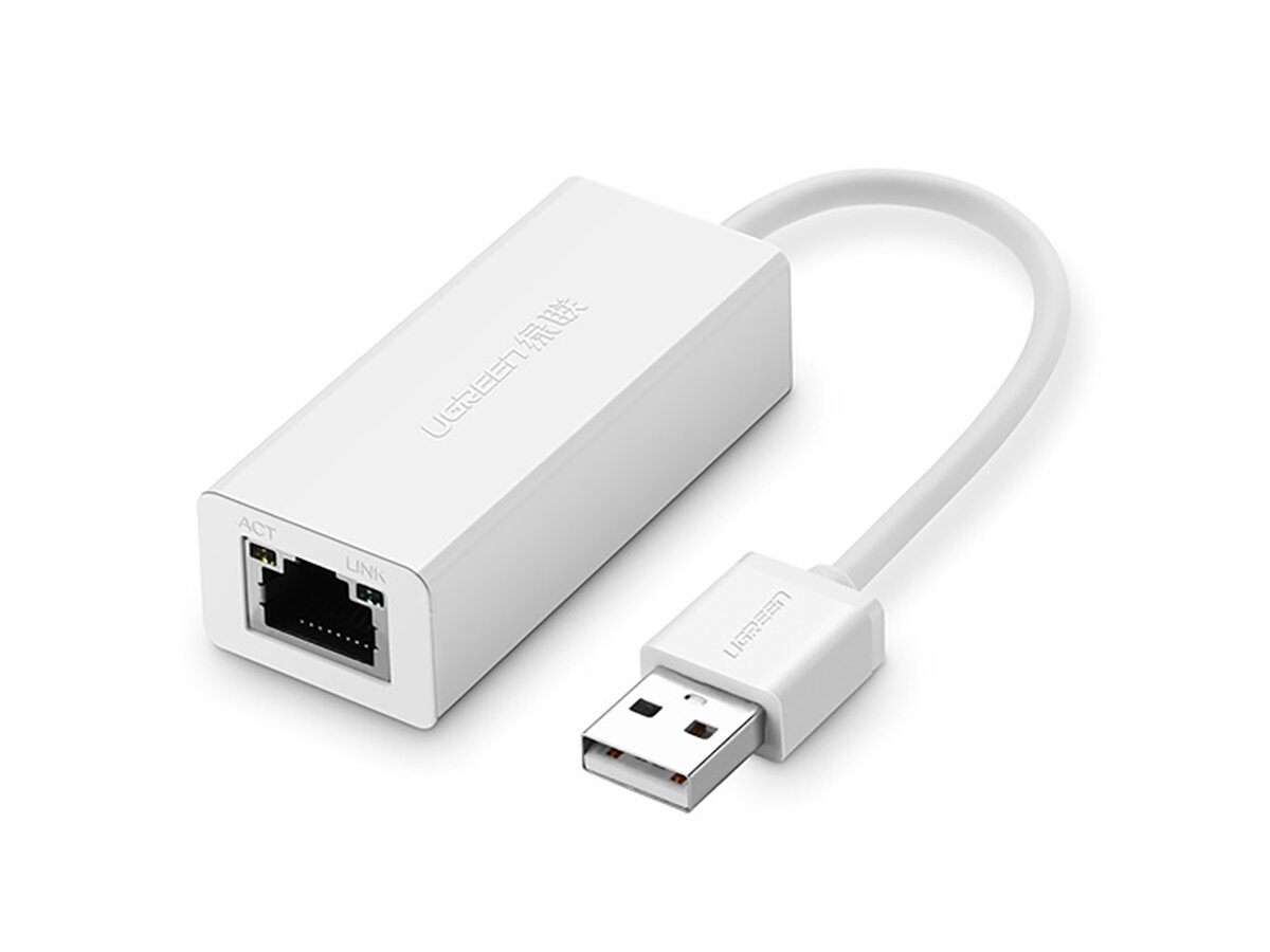 Сетевой адаптер UGREEN CR110, USB 2.0 на RJ-45, Белый 20253