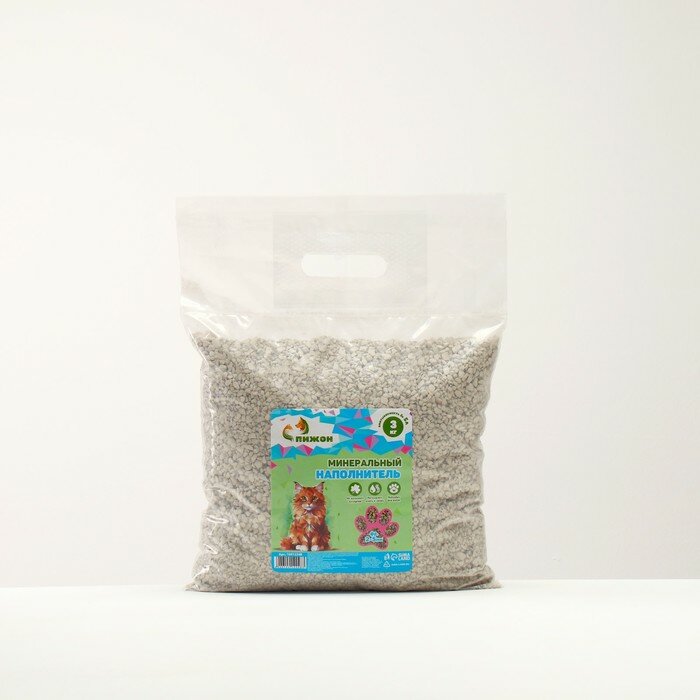 фото Пижон Наполнитель минеральный впитывающий "Пижон" цеолит универcальный фр 2-5 мм 3 кг впит. 5 л