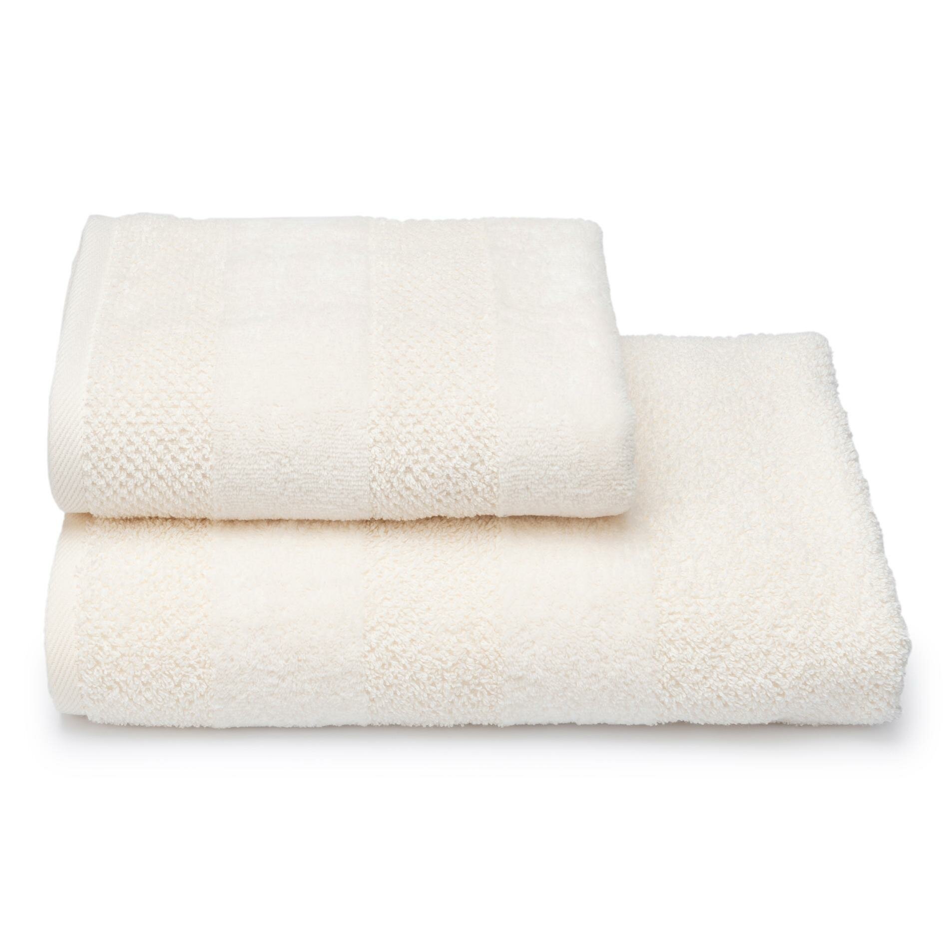Полотенце махровое 50х90 см для ванной, лица и рук, Cleanelly Heat цвет молочный, 1 штука