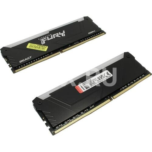 Модуль памяти Kingston FURY Beast Black 32Gb RGB DDR 4 DIMM PC25600 3200Mhz (Kit of 2)