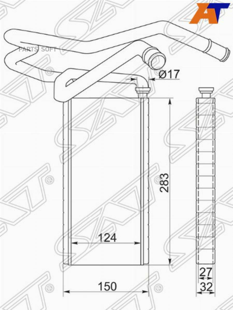 SAT STTY913950 Радиатор отопитея саона TOYOTA LAND CRUISER PRADO 120/SURF 215 02-09/FJ CRUISER 10-