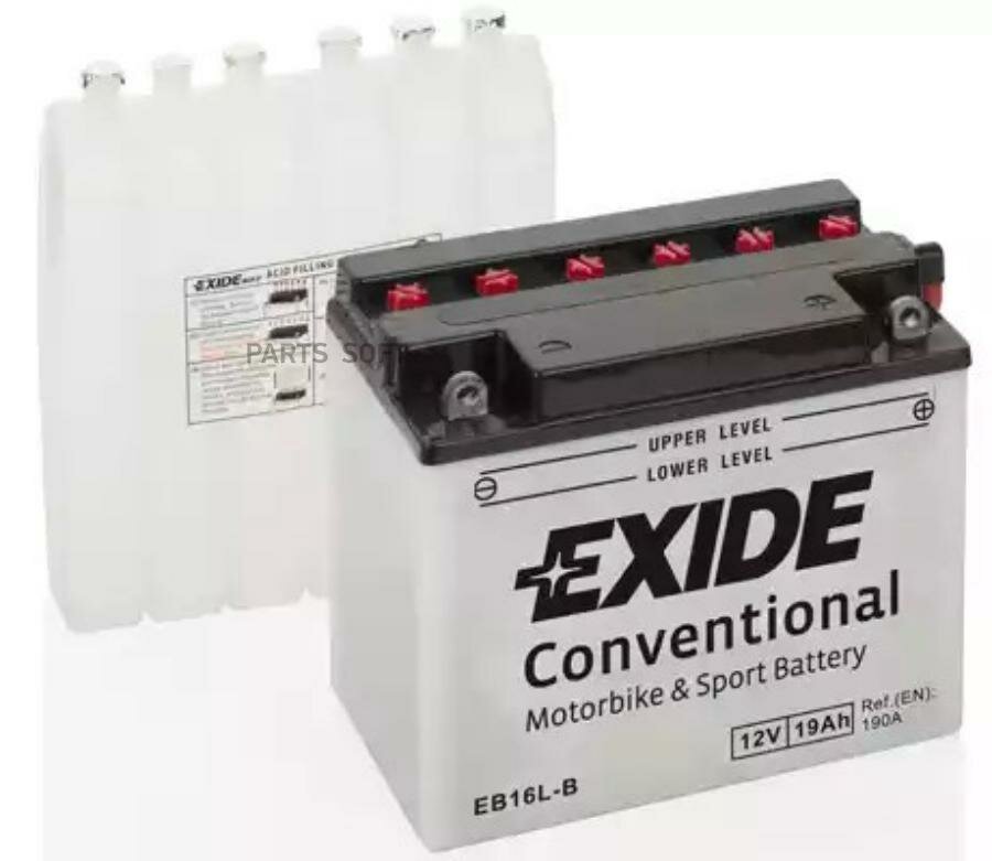 EXIDE EB16LB EB16L-B_аккумуяторная батарея! евро 19Ah 190A 175/100/155 moto сухозар. с упаков. эектроита\