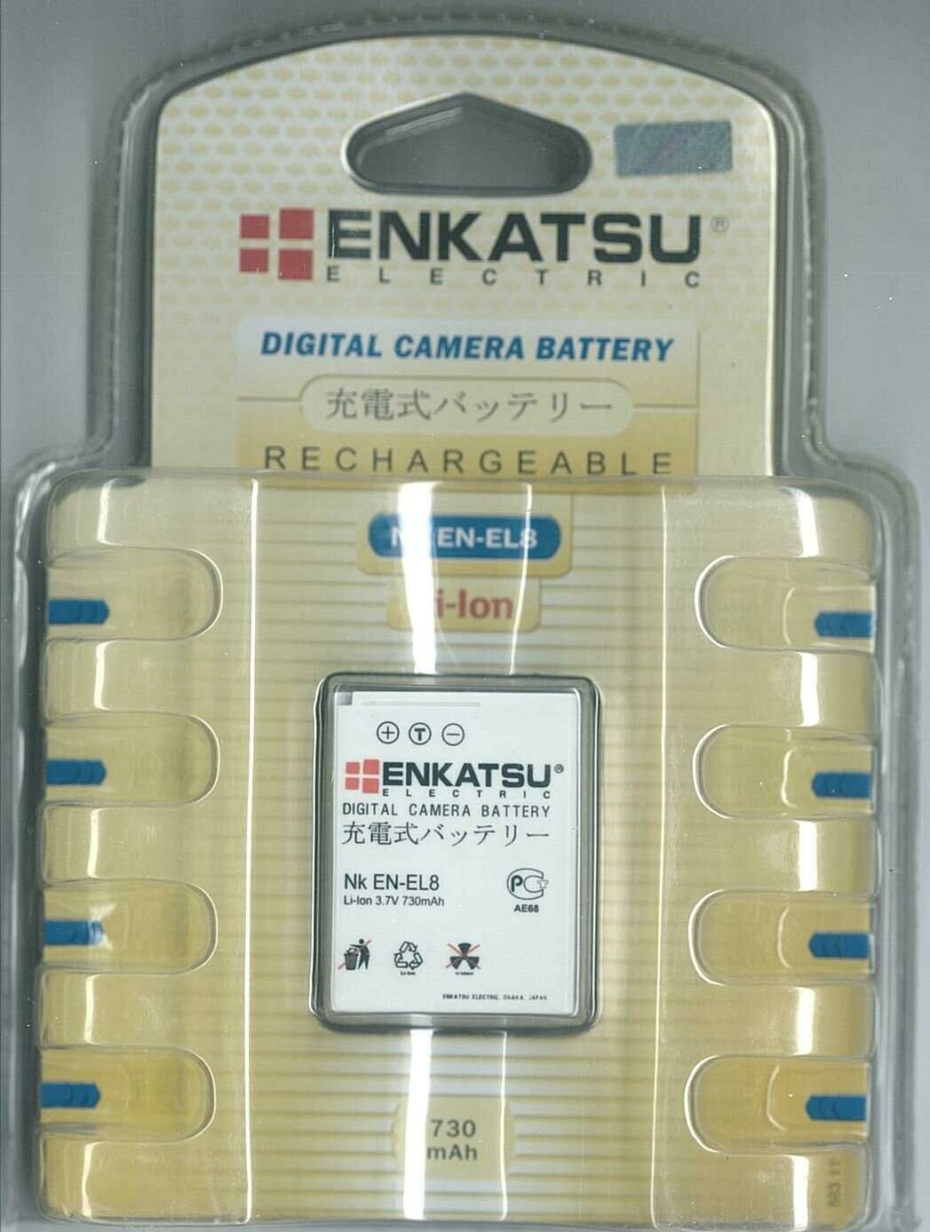 Аккумулятор Enkatsu EN-EL8 3.7v 730mAh , 1шт.