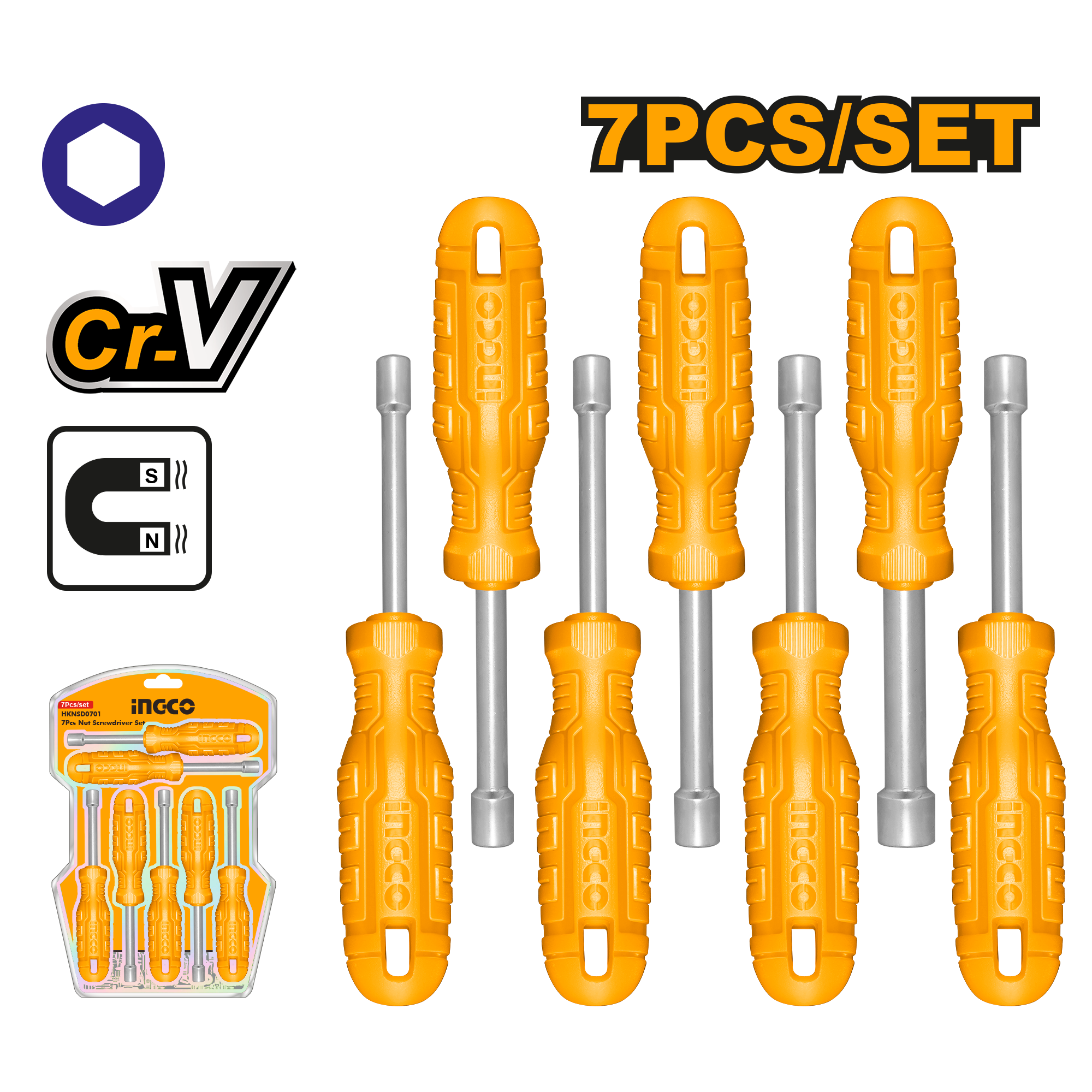 фото Набор торцевых отверток INGCO HKNSD0701 7 шт.